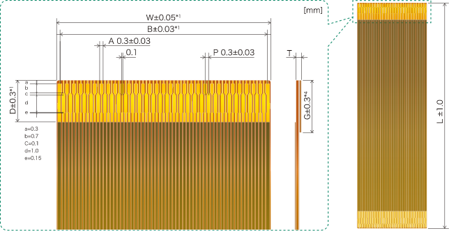 0.3ｍｍピッチFPC 端子部詳細